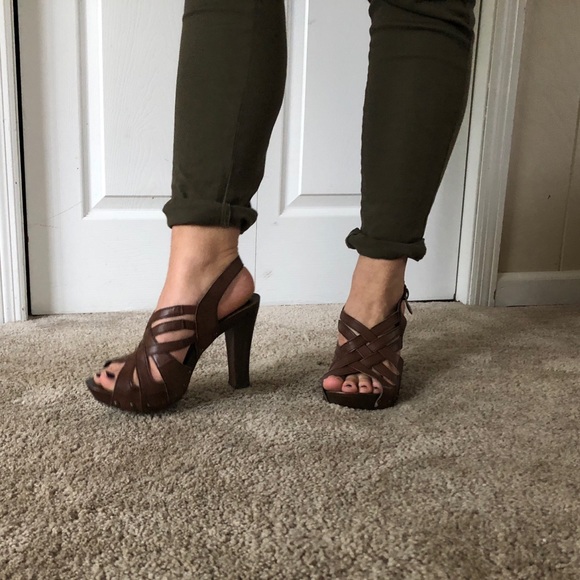 EUC Wood Heel Sandals - Picture 1 of 5
